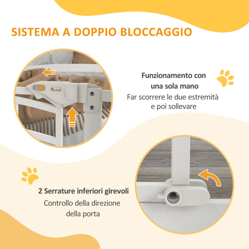 Cancelletto per Cani taglia Piccola e Media 74-80x76 cm in Acciaio e PA Bianco-5