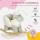 Cavallo a Dondolo per Bambini in Legno e Peluche Pecorella Grigio  -4