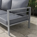 Divano da Giardino 3 Posti con Cuscini per Seduta e Schienale 185x66x64 cm in Alluminio Grigio-9