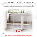 Cancelletto di Sicurezza per Animali Domestici 3 Estensioni Regolabile 74-148cm Chiusura Automatica Bianco-5