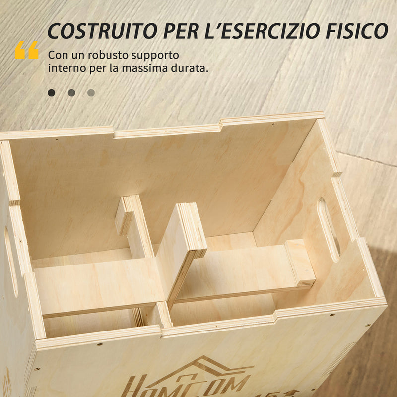 Plyo Box 3 Altezze 45x40x60 cm in Legno di Faggio   -6