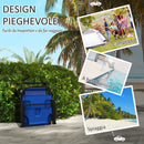 Lettino Prendisole da Giardino Pieghevole 72x194x31 cm in Acciaio e Tessuto a Rete Blu Scuro-5