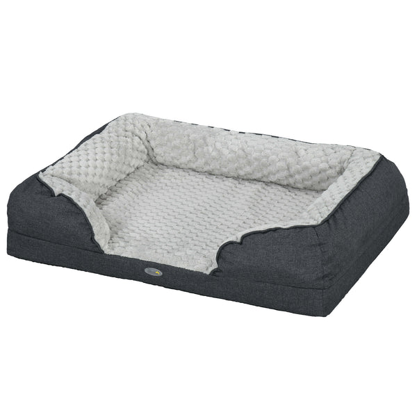 online Cuccia Imbottita per Cani Taglia Media con Cuscino Rimovibile Lavabile 90x69x21cm Grigio Carbone