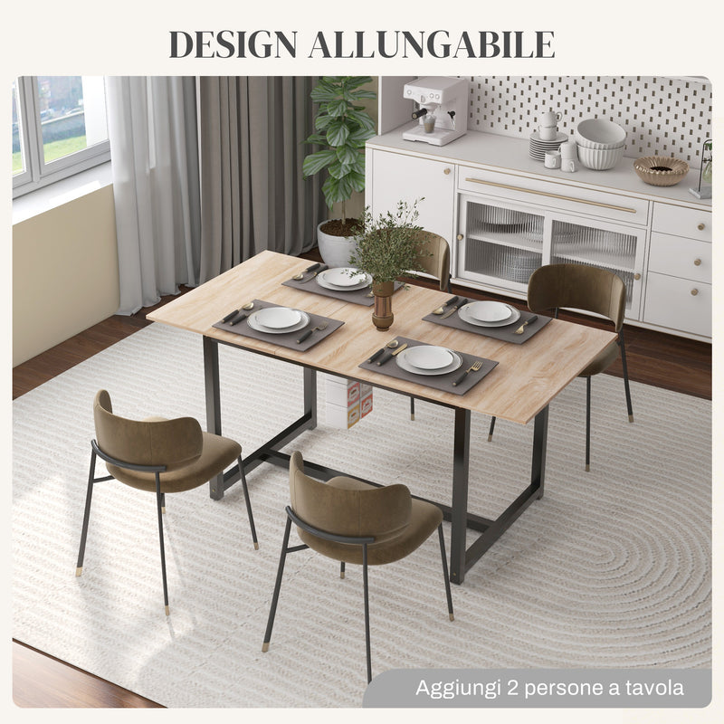 Tavolo da Pranzo Allungabile per 4-6 Persone Stile Industriale 120-160x80x75,5cm -4