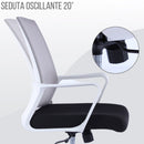 Sedia Operativa da Ufficio 45x51x94/100h cm Ergonomica con Supporto Lombare Bianca-3