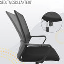 Sedia Operativa da Ufficio 45x51x94/100h cm Ergonomica con Supporto Lombare Nera-4