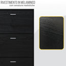 Scarpiera Salvaspazio 3 Ante a Ribalta 60x24x120h cm in Melaminico Venato a Rilievo Nero-5