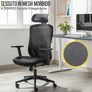 Sedia Direzionale da Ufficio 62x64x119/139 cm Ergonomica con Poggiabraccia Regolabili Nera-2