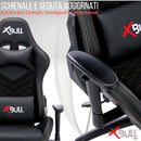 Sedia Gaming da Ufficio 68x55x129/139 cm con Poggiapiedi e Supporto Lombare Nera-8