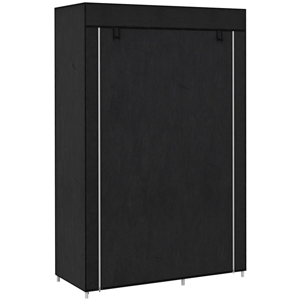 acquista Armadio in Tessuto Portatile 103x43x162,5 cm Appendiabiti e 6 Ripiani Nero