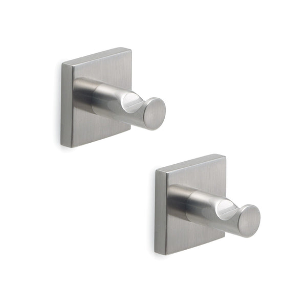 Set 2 Appendini Bagno 4,7x4,7x4,9 cm Gancio Cromato in Acciaio Spazzolato Bonussi prezzo