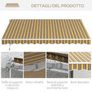 Tenda da Sole per Esterno Avvolgibile a Bracci 350x250 cm con Apertura a Manovella Giallo-7