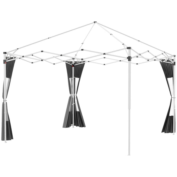 online Set 2 Pareti Laterali per Gazebo 3x3m e 3x6m 295x195cm in Tessuto Oxford Grigio