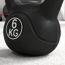 Kettlebell per Allenamento 6 kg in Plastica e Sabbia Nero  -8