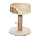 Albero Tiragraffi per Gatti con Lettino 40x40x49 cm Palo in Juta e Pallina Appesa Beige-9