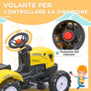 Trattore a Pedali per Bambini con Rimorchio e Accessori Giallo   -5