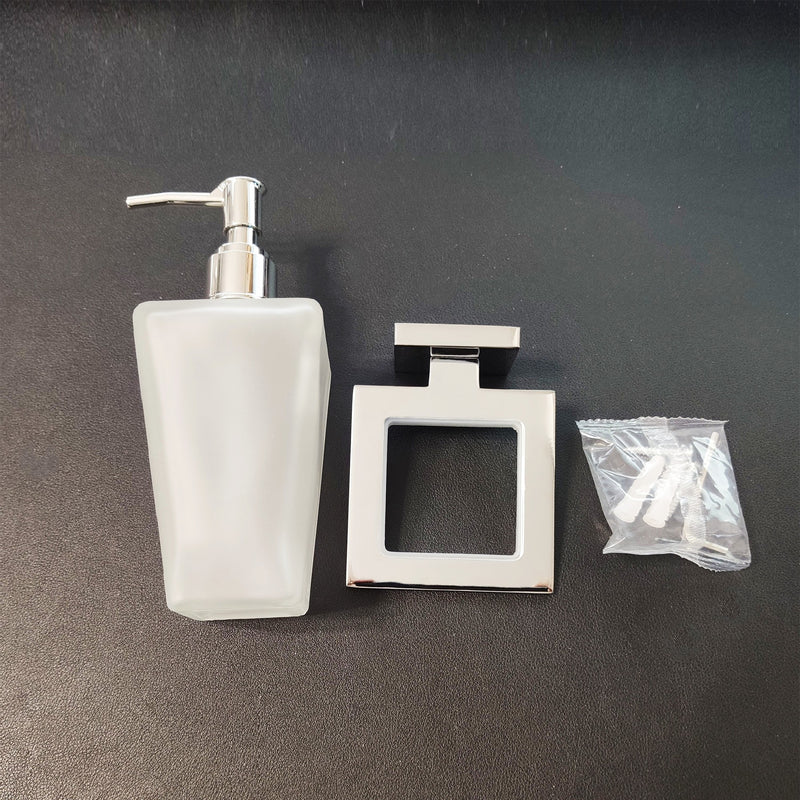 Porta Sapone Liquido da Parete in Acciaio Inox  e Vetro  Bonussi-3