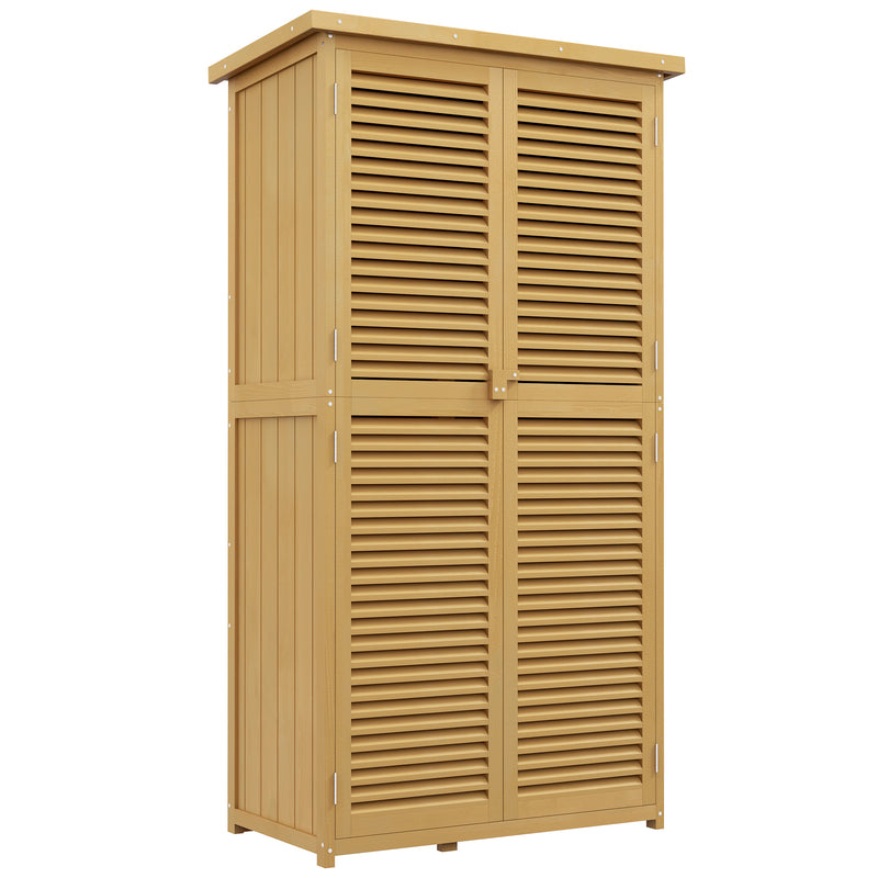 Casetta Box da Giardino 87x46,5x160 cm con Ante a persiana in Legno -1