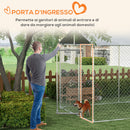 Kennel per Cani da Esterno 6x2,3x2,3m con Tetto Impermeabile in Tessuto Oxford e Acciaio Argento-8