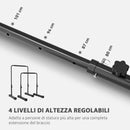 Set 2 Barre per Dip Parallele 4 Altezze Regolabili 70x50x80-105 cm Maniglie Antiscivolo in Acciaio Nero -4