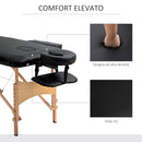 Lettino Massaggi Portatile Pieghevole 185x60x61-88 cm in Legno e Similpelle Nero-6