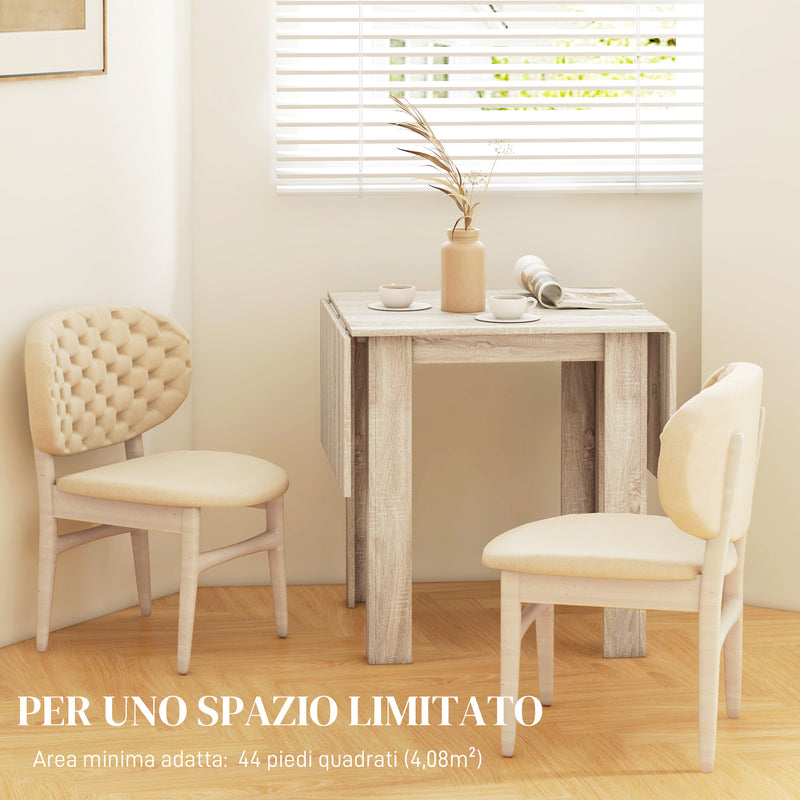 Tavolo a Ribalta per 4 Persone max Impermeabile e Antigraffio 140x70x75 cm in Truciolato Rovere-5