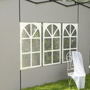 Set 2 Pareti Laterali per Gazebo 3x3m e 3x6m con Finestre 293x193 cm in PE e Plastica Bianco-9