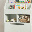 Libreria per Bambini con Ripiani Mensole e Cassetto 60x29,9x90 cm in MDF Verde -9