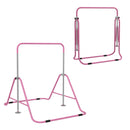 Barra Trazioni per Bambini Pieghevole Altezza Regolabile 88-128 cm in Acciaio Rosa  -1