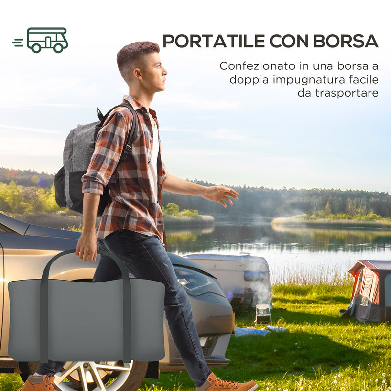 Tenda da Campeggio 4 Posti Impermeabile con Zona Notte e Zona Giorno 460x300x200 cm in Poliestere Verde-8