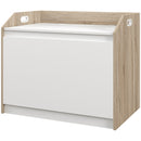 Cassapanca Moderna con Schienale e Vano Contenitore 62,4x40x51,5 cm in Legno Bianco-1