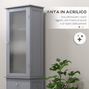 Mobile a Colonna da Bagno 40x27x171,5cm in MDF Grigio  -5