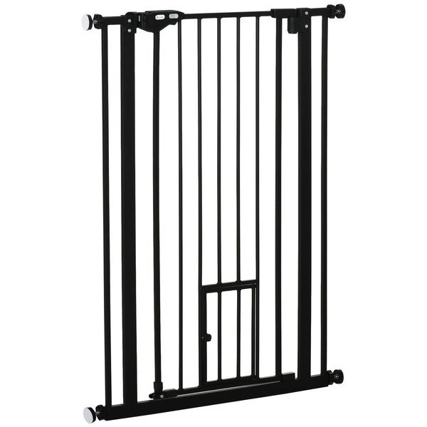 Cancelletto di Sicurezza Alto con Porta Piccola e Chiusura Automatica 74-80x104 cm Nero sconto