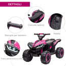 Quad Elettrico per Bambini 12V 2 Velocità Fari LED Rosa -7