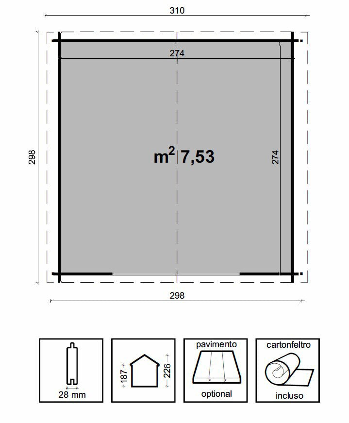 Casetta da Giardino Porta Doppia 300x300 cm in Legno Astrid-5