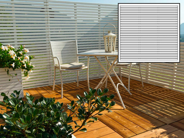 Pannello Frangivista da Giardino 180x170H cm Delux in Legno Laccato Bianco-1