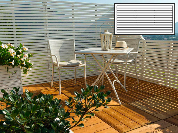 Pannello Frangivista da Giardino 180x87H cm Delux in Legno Laccato Bianco-1