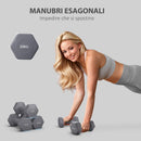 Set 2 Manubri Palestra 10 kg Pesi esagonali per Allenamento Grigio-4