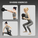 Kettlebell per Allenamento 6 kg in Plastica e Sabbia Nero  -4