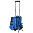 Trasportino Zaino 2 in 1 per Cani e Gatti 42x25x55 cm con Tasche e Maniglia Telescopica Blu-9