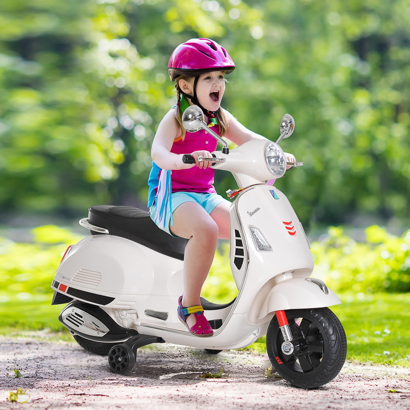 Moto Elettrica per Bambini Design Vespa 6V Bianco  -2