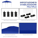 Gazebo Pieghevole 2.5x2.5 m con Altezza Regolabile Sacchetti di Sabbia e Borsa con Ruote Blu-7