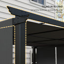 Gazebo Pergola 3x3.5 m con 3 Tettucci Regolabili in Acciaio e Poliestere Anti UV Grigio-6