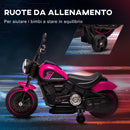 Moto Elettrica per Bambini 6V con Rotelle Rosa e Nero-5