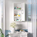 Armadietto Medicinali a 3 Ripiani con Porta Magnetica 30x12x60 cm in Acciaio Bianco-2