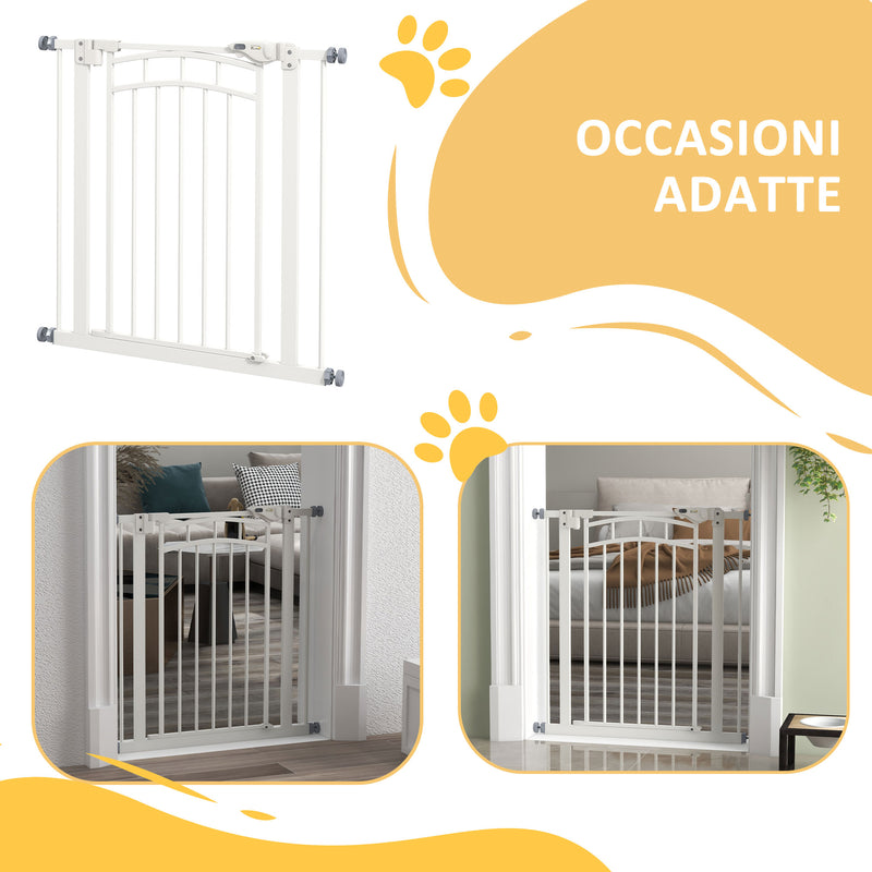 Cancelletto per Cani taglia Piccola e Media 74-80x76 cm in Acciaio e PA Bianco-8