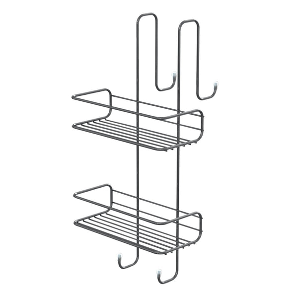 sconto Mensola Portaoggetti Doccia Rettangolare Appendibile 49x24x22 cm 2 Ripiani Cromato Bonussi