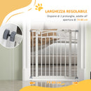 Cancelletto per Cani taglia Piccola e Media 74-80x76 cm in Acciaio e PA Bianco-7