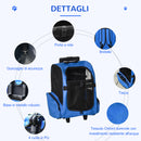 Trasportino Zaino 2 in 1 per Cani e Gatti 42x25x55 cm con Tasche e Maniglia Telescopica Blu-6