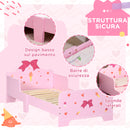 Letto per Bambini con Sponde 143x74x59 cm Fantasia Fiocco Rosa  -5